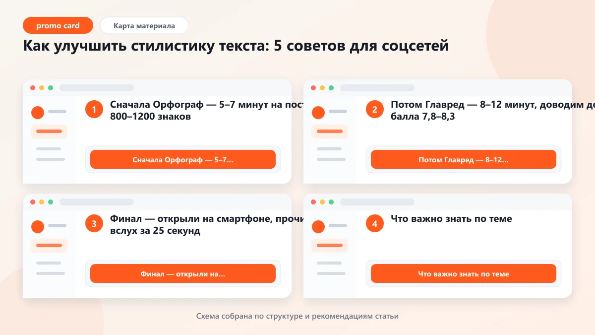 Как улучшить стилистику текста: 5 советов для соцсетей: наглядная инструкция по шагам
